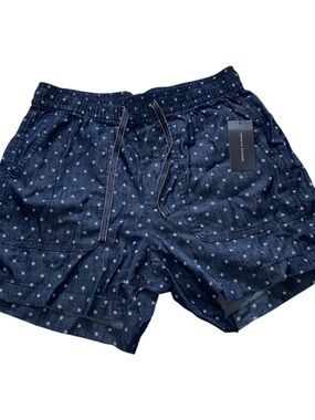 Tommy Hilfiger Navy Star-Print Elastic Waist Athletic Shorts